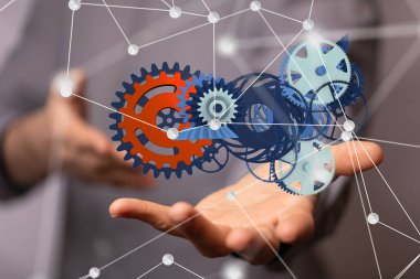 dişli sistem verileri. Çizgiler ve noktalar birleştiriliyor. Büyük veri görselleştirici