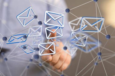 Konferans Dijital Ağ ve Veri Konsepti 3D