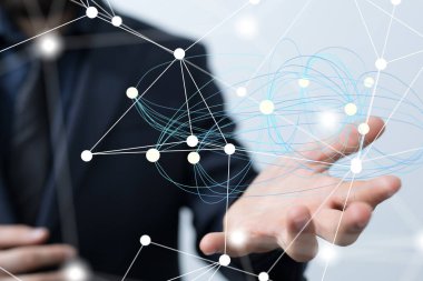 Konferans Dijital Ağ ve Veri Konsepti 3D