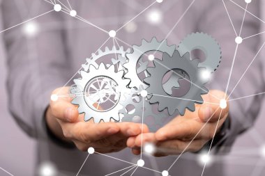 dişli sistem verileri. Çizgiler ve noktalar birleştiriliyor. Büyük veri görselleştirici