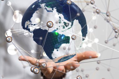 Konferans Dijital Ağ ve Veri Konsepti 3D