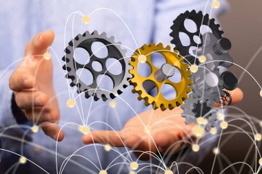 dişli sistem verileri. Çizgiler ve noktalar birleştiriliyor. Büyük veri görselleştirici