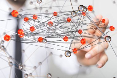 Konferans Dijital Ağ ve Veri Konsepti 3D