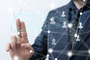 3D görüntüleme grubu mavi insanları tutuyor