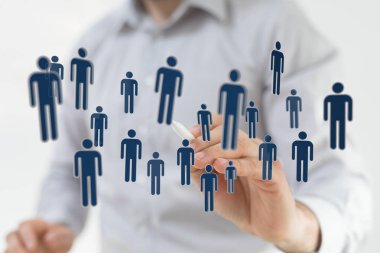 İnsan Yüzen İnsanlar Simgeleriyle Sanal Ağ Oluşturuyor