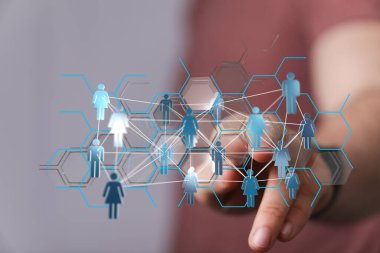 Dijital ağ insan bağlantıları küresel iletişim etkileşimi