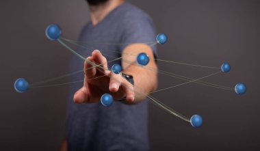 Eller soyut kavram ile dijital ağ bağlantısı