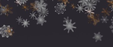 Soyut Kar Tanesi Arkaplanı Koyu Gri Kış Mevsimi Tasarımı