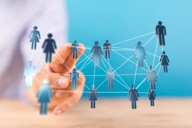 Dijital ağ insan bağlantıları temsili ve kavramı