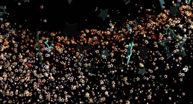 Parıldayan Yıldızlar ve Parıldayan Yıldızlarla Soyut Yıldızlı Gece Arkaplanı