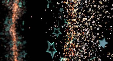 Parlayan Parçacık Efektleriyle Soyut Yıldızlı Gece Arkaplanı