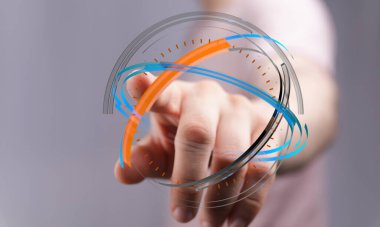 Dijital Küre 'ye Dokunma: Küresel Bağlantı ve Teknoloji Konsepti