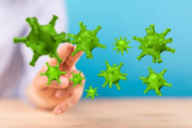 Virüsün yayılma ya da enfeksiyona karşı mücadelesinin kavramsal temsili