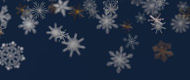 Mavi Arkaplanda Zarif Kar Tanesi Deseni Tasarımı