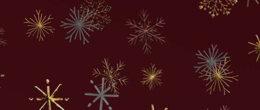 Burgundy Festivalinde Soyut Altın ve Gümüş Kar Taneleri