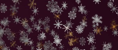 Kış mevsimi için Soyut Kar Tanesi Deseni Kestane Arkaplanı