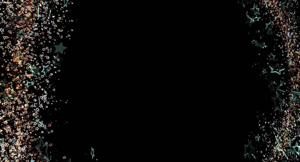 Sparkling star border on black background: Celebration design for events