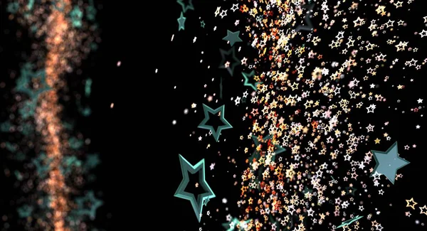 Parlayan Parçacık Efektleriyle Soyut Yıldızlı Gece Arkaplanı