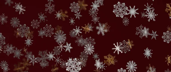 Noel sezonu için kırmızı tonlarda soyut kar taneleri deseni