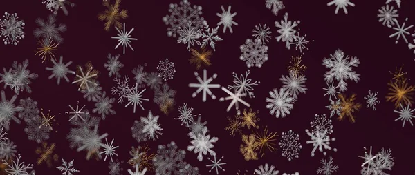 Kış mevsimi için Soyut Kar Tanesi Deseni Kestane Arkaplanı