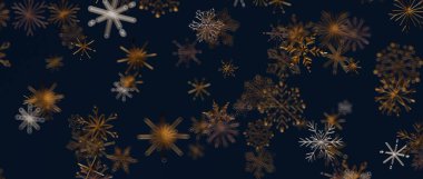 Kış mevsimi için Karanlık Arkaplanda Soyut Kar Tanesi Deseni