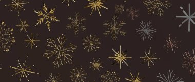 Noel Tasarımı İçin Karanlık Arkaplanda Zarif Kar Tanesi Deseni