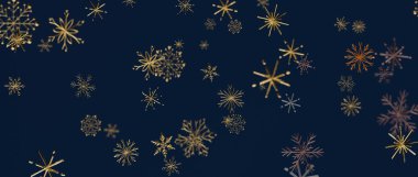 Zarif Altın Kar Tanesi Kış Harikalar Diyarı Tasarımı