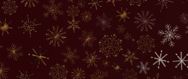 Altın ve Burgundy 'de Zarif Kar Tanesi Şablonu