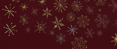 Altın Kar Tanesi Arkaplanı Noel Festivali Kış Bayramı Kutlaması