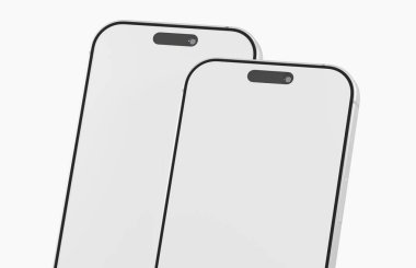 Modern Tasarım İçin Minimalist Beyaz Akıllı Telefonlar Çizimi