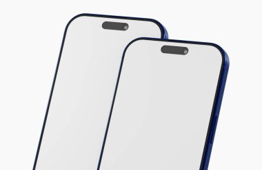 Uygulamalar ve Tasarım için Boş Ekran ile Modern Mavi Akıllı Telefon Biçimi