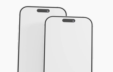 Modern akıllı telefon tasarımı şık beyaz ekran ve kamera ile