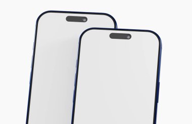 Beyaz arkaplanda boş ekran motifleri olan modern akıllı telefon tasarımı kavramı