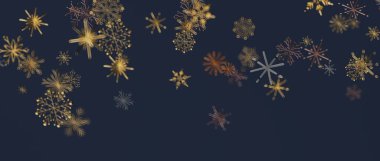 Tasarımlar İçin Düşen Altın Kar Taneleriyle Zarif Kış Arkaplanı