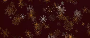 Kış mevsimi için Soyut Kar Tanesi Deseni Kestane Arkaplanı