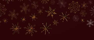 Altın Aksanlı Zarif Noel Kar Tanesi Arkaplanı