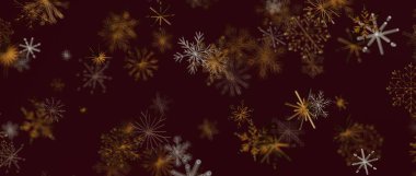 Maroon Arkaplanı 'nda Soyut Kar Tanesi Deseni