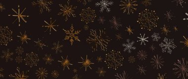 Kışın Karanlık Arkaplanda Zarif Kar Tanesi Kalıbı