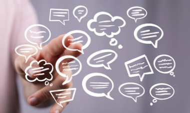 El Etkileşimi Yüzen Sohbet Kabarcıkları: İletişim Konsepti