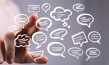 El Etkileşimi Yüzen Sohbet Kabarcıkları: İletişim Konsepti