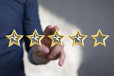 İşadamı Beş Yıldız Beğeni Kavramı: Müşteri geri bildirimi, değerlendirme ve gözden geçirme