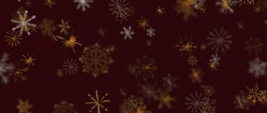 Kış mevsimi için Soyut Kar Tanesi Deseni Kestane Arkaplanı