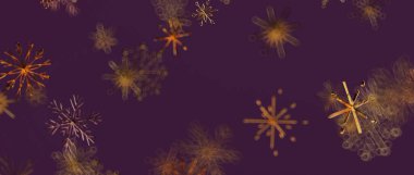 Mor dokuda altın desenli soyut kar tanesi arkaplanı