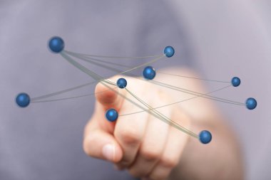 Dijital ağ bağlantısına dokunmak, bir düğümü işaret etmek