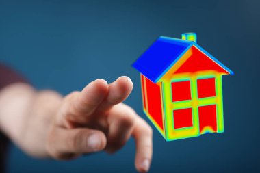 3 Boyutlu Modellenmiş Ev Sahipliği ve Hayali Belirten El Dokunuşu