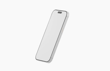 Minimalist akıllı telefon konsept tasarımı beyaz arkaplanda izole edildi