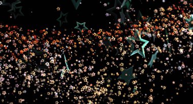 Parlayan ışık parçacıkları ve koyu şekilli soyut yıldız arkaplanı