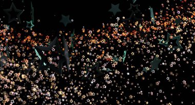 Rüya gibi yüzen yıldız şekilleriyle soyut yıldız arkaplan çizimi