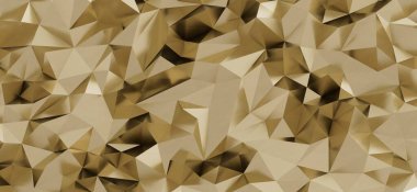 Dokular ve tasarım elementleri için soyut altın çokgen yüzey arkaplanı