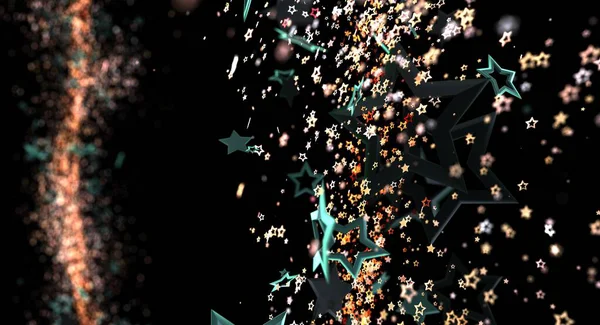 Parlayan Yıldızlar ve Parçacıklarla Soyut Yıldızlı Gece Arkaplanı